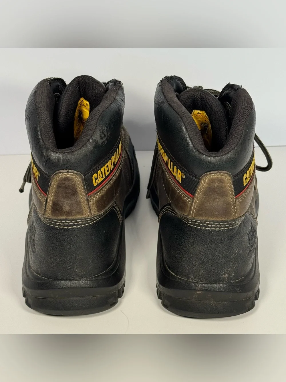 Caterpillar CAT Men’s 9.5 Wide P90802 Steel Toe Leather Work Boots Brown Outdoor